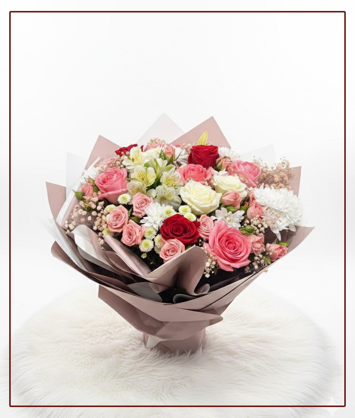 A luxurious bouquet of roses